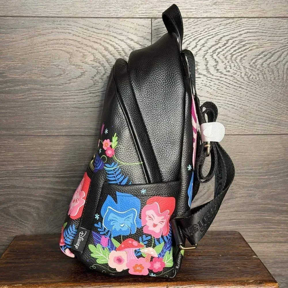 Wondapop Disney Cheshire Cat 12” Vegan Leather Mini Backpack in Black. NWT!